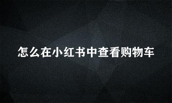 怎么在小红书中查看购物车