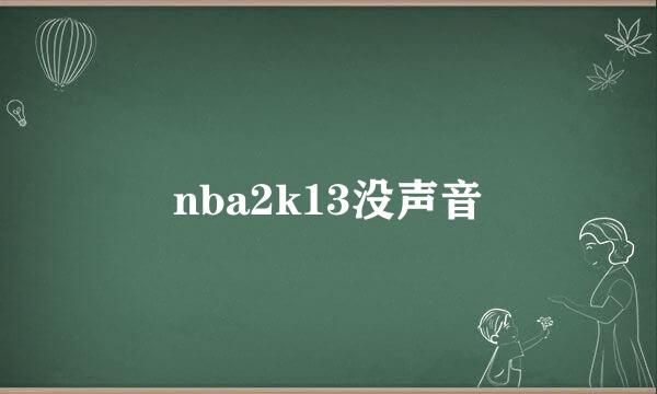 nba2k13没声音