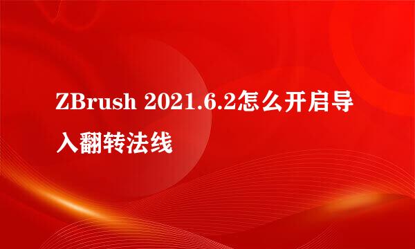ZBrush 2021.6.2怎么开启导入翻转法线