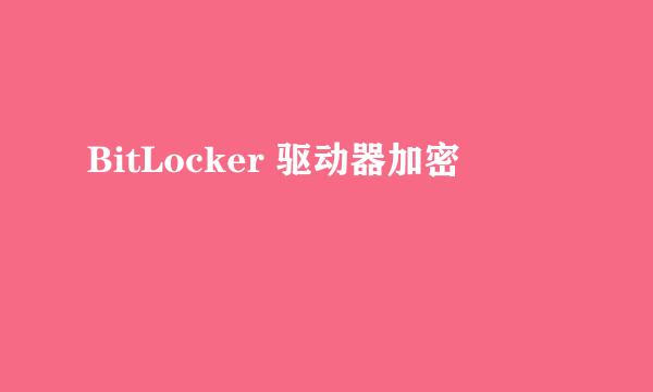 BitLocker 驱动器加密