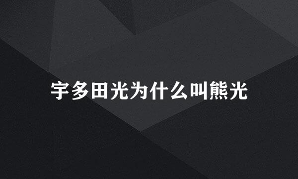 宇多田光为什么叫熊光