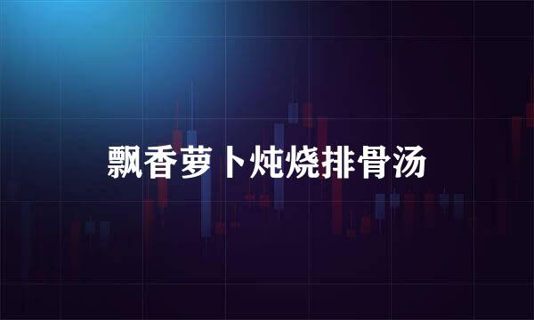 飘香萝卜炖烧排骨汤