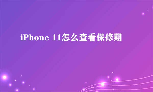 iPhone 11怎么查看保修期