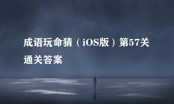 成语玩命猜（iOS版）第57关通关答案