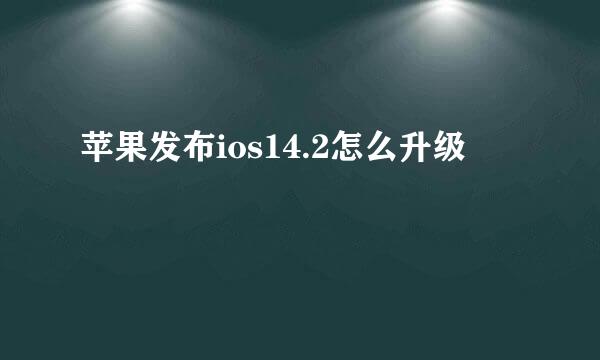 苹果发布ios14.2怎么升级