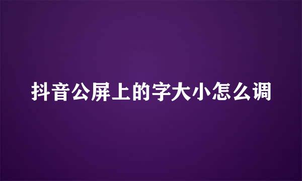 抖音公屏上的字大小怎么调