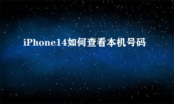 iPhone14如何查看本机号码