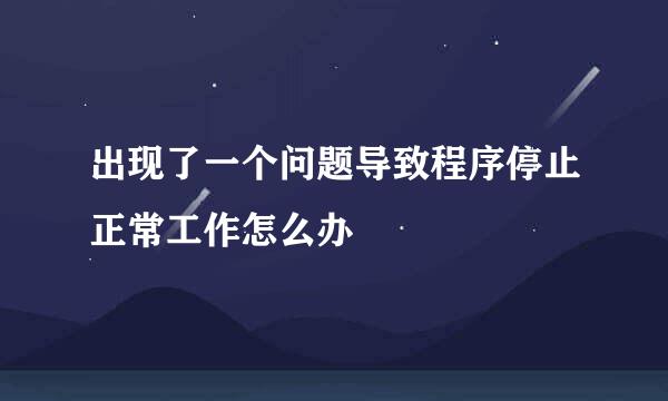 出现了一个问题导致程序停止正常工作怎么办