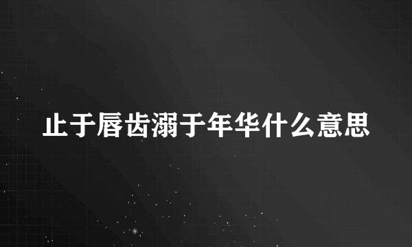 止于唇齿溺于年华什么意思