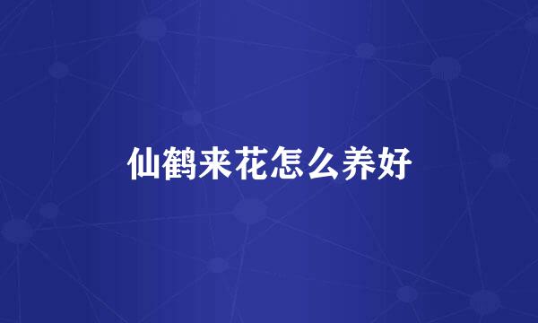 仙鹤来花怎么养好