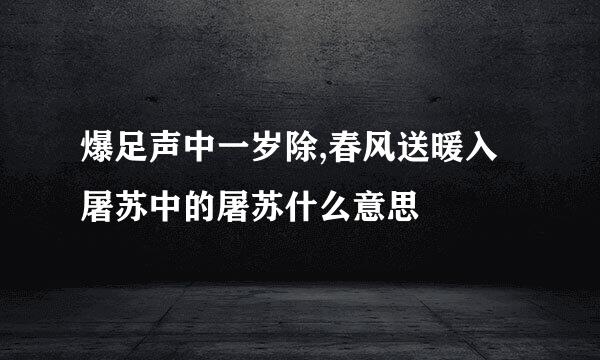 爆足声中一岁除,春风送暖入屠苏中的屠苏什么意思