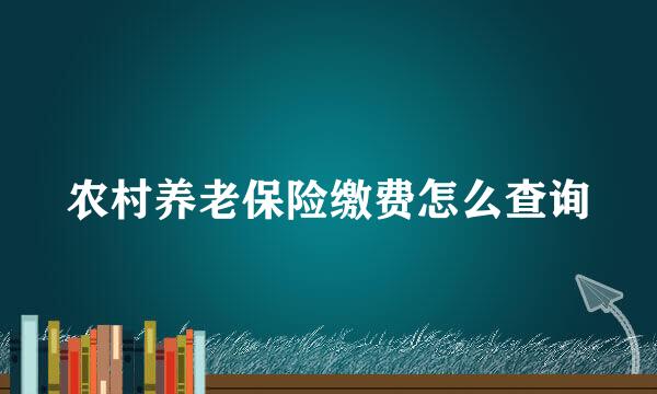 农村养老保险缴费怎么查询