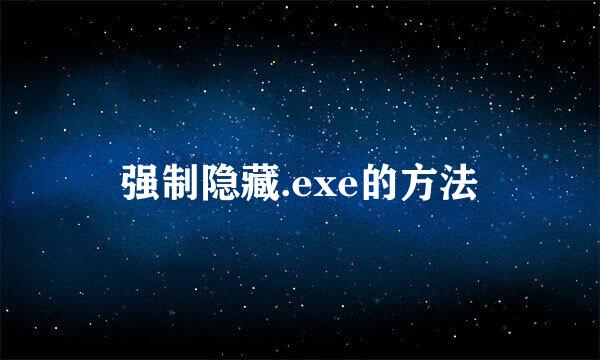 强制隐藏.exe的方法