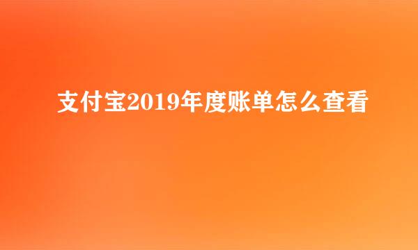 支付宝2019年度账单怎么查看