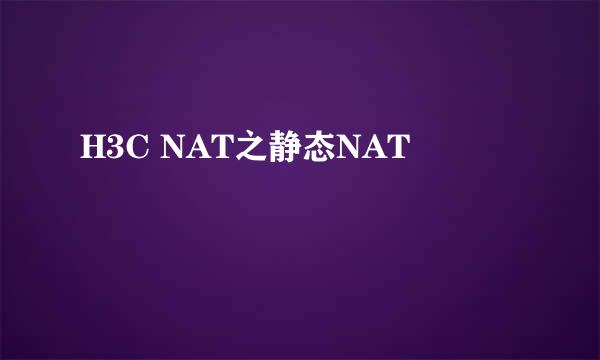 H3C NAT之静态NAT