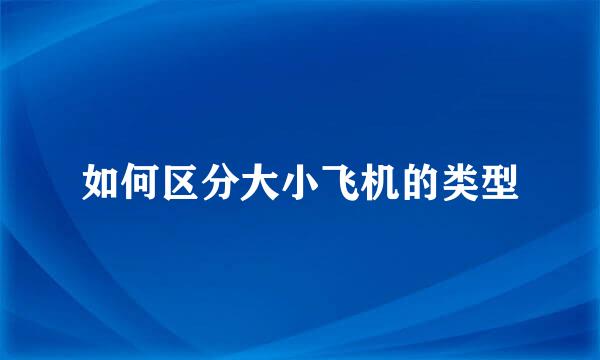 如何区分大小飞机的类型