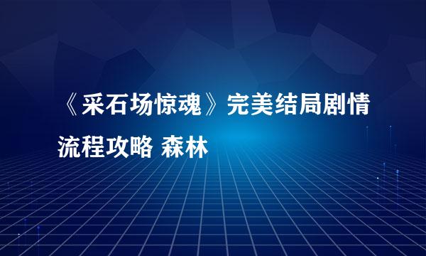 《采石场惊魂》完美结局剧情流程攻略 森林