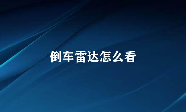倒车雷达怎么看