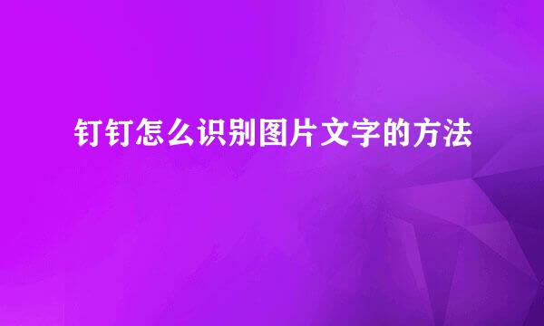 钉钉怎么识别图片文字的方法