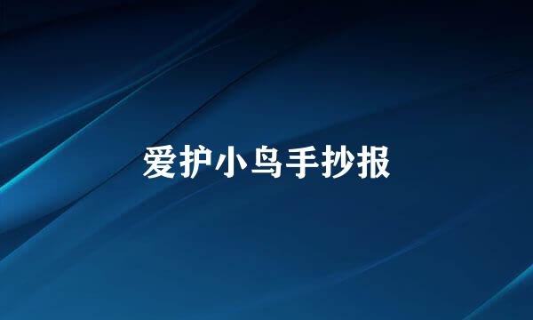 爱护小鸟手抄报
