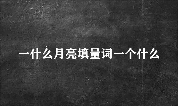 一什么月亮填量词一个什么