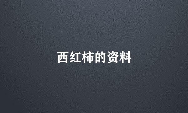 西红柿的资料