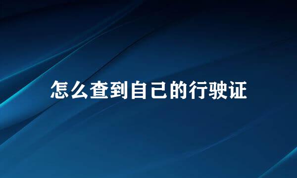 怎么查到自己的行驶证