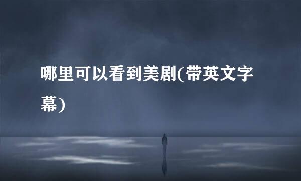 哪里可以看到美剧(带英文字幕)
