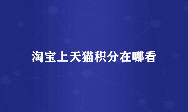 淘宝上天猫积分在哪看