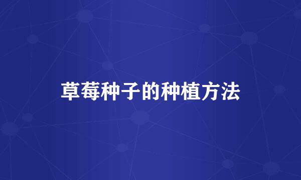 草莓种子的种植方法