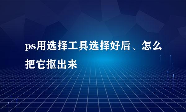 ps用选择工具选择好后、怎么把它抠出来
