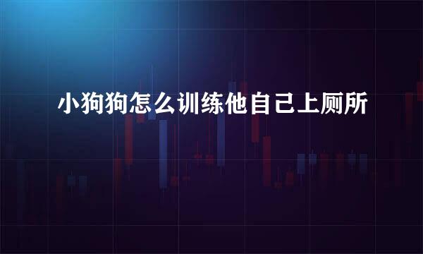 小狗狗怎么训练他自己上厕所