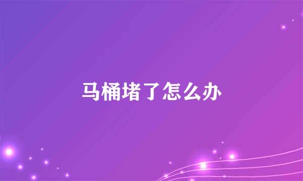 马桶堵了怎么办