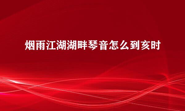 烟雨江湖湖畔琴音怎么到亥时