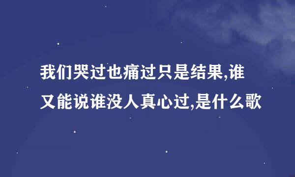 我们哭过也痛过只是结果,谁又能说谁没人真心过,是什么歌