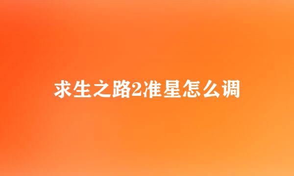 求生之路2准星怎么调