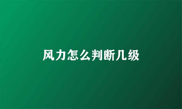 风力怎么判断几级