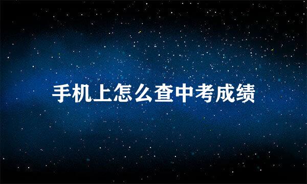手机上怎么查中考成绩