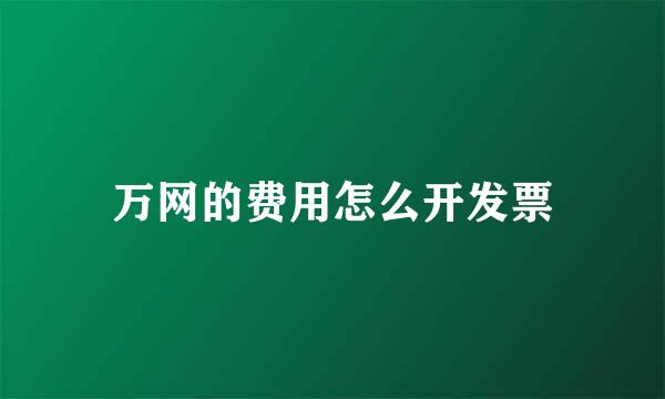 万网的费用怎么开发票
