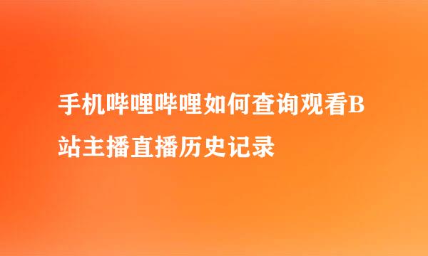 手机哔哩哔哩如何查询观看B站主播直播历史记录