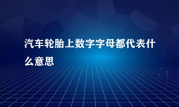 汽车轮胎上数字字母都代表什么意思