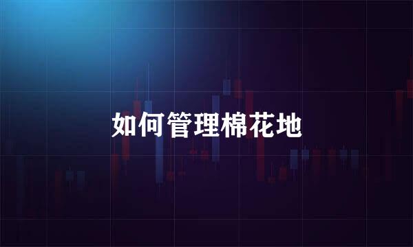 如何管理棉花地