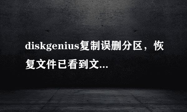 diskgenius复制误删分区，恢复文件已看到文件目录，复制到别的地方总提示复制失败，未注册0