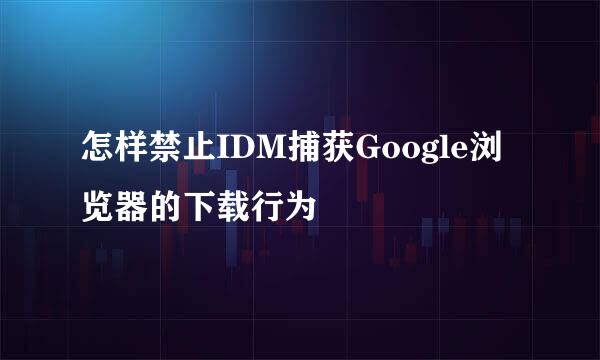 怎样禁止IDM捕获Google浏览器的下载行为