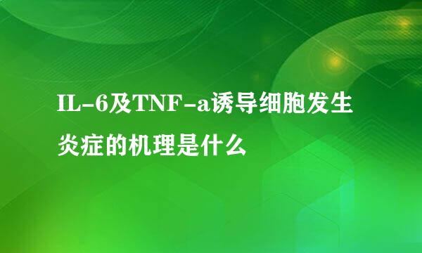 IL-6及TNF-a诱导细胞发生炎症的机理是什么