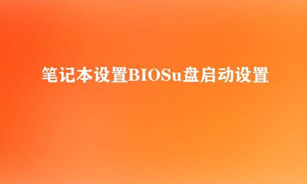 笔记本设置BIOSu盘启动设置