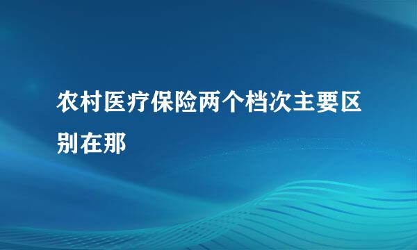 农村医疗保险两个档次主要区别在那