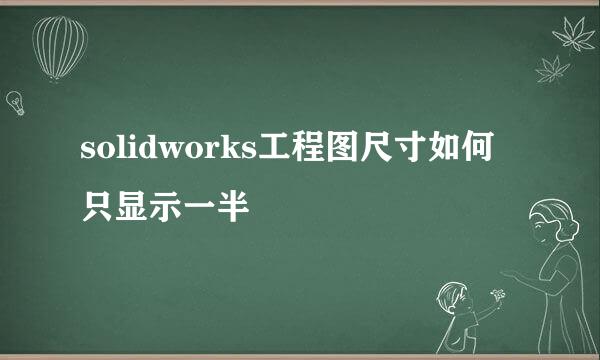 solidworks工程图尺寸如何只显示一半
