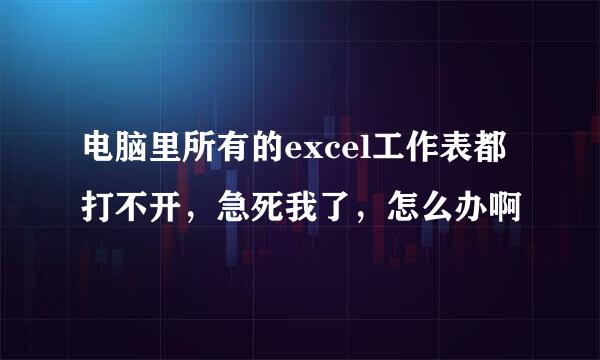 电脑里所有的excel工作表都打不开，急死我了，怎么办啊