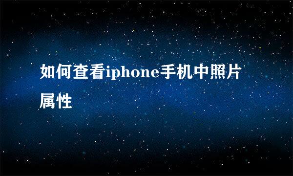 如何查看iphone手机中照片属性